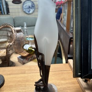 Art Nouveau Style Figural Lady Frosted Glass Vase