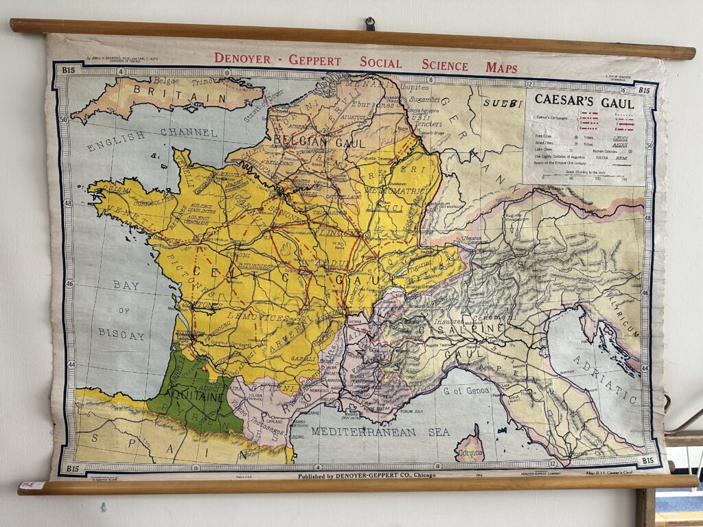 Denoyer-Geppert Social Science Map titled “Caesar’s Gaul”