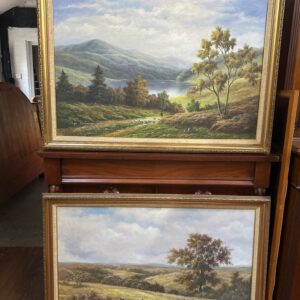 Pair of P. Wilson Signed Framed Landscape Oil Paintings